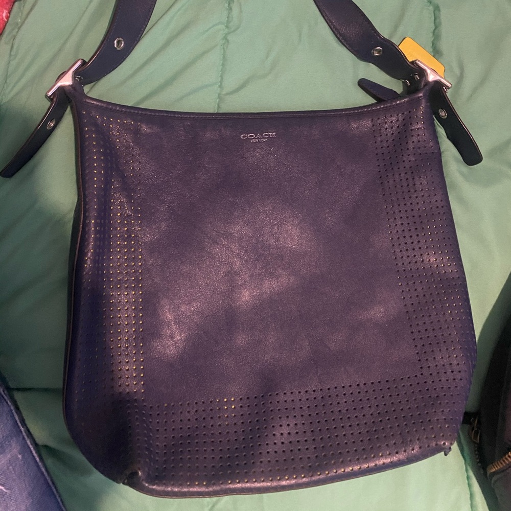 Blue abs yellow Coach crossbody